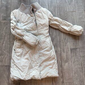 Piazza Sempione Mid-length Puffer Jacket Sz 42 (US XS) Lt Grey — Interior Stain